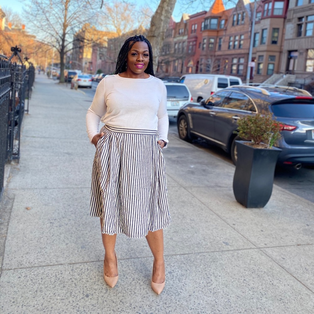 Striped “Denim” Skirt